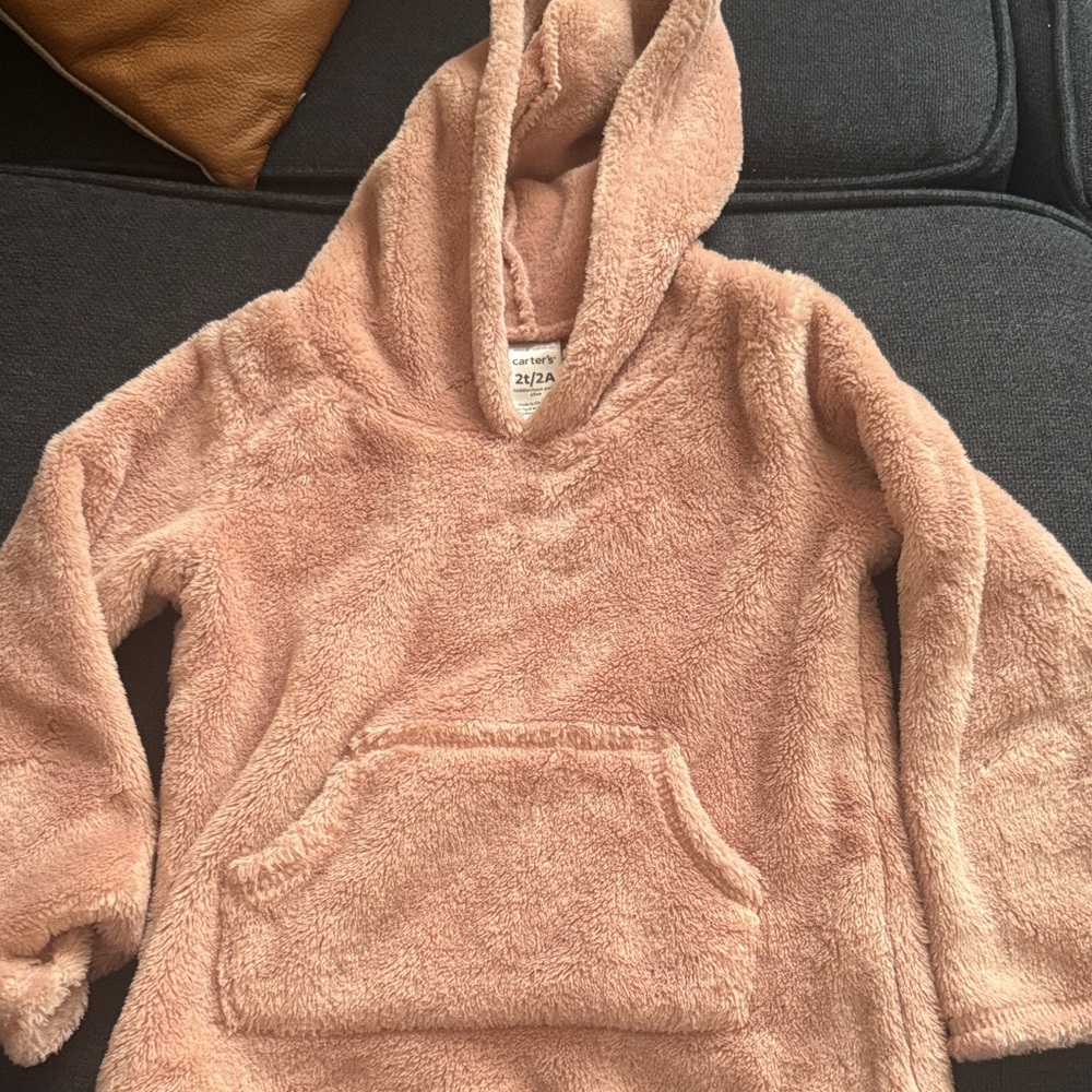 Carter's Plush Hooded Pullover - Blush Pink